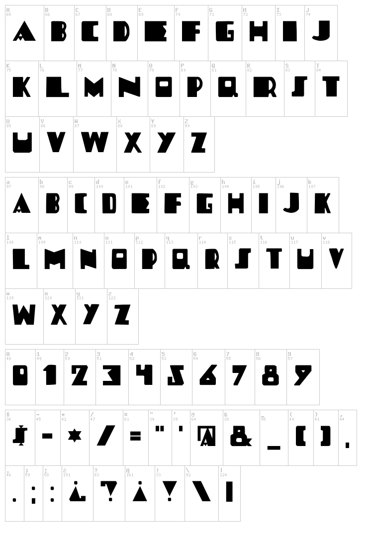 DK Louise font map